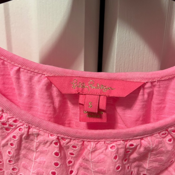 NWOT Lilly Pulitzer Taylin Eyelet Top Pink Shandy Size Small - Picture 6 of 13